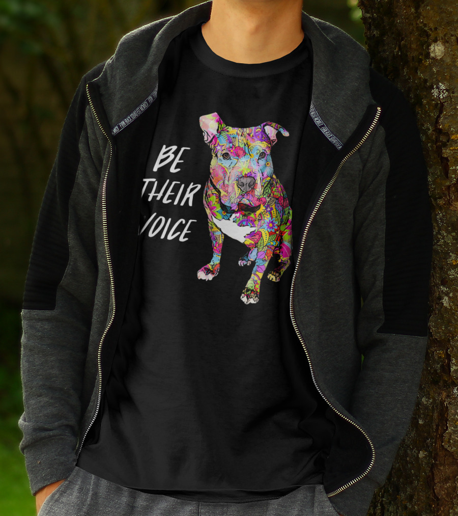 Be Their Voice Pitbull Hippie Peace Love T-Shirt