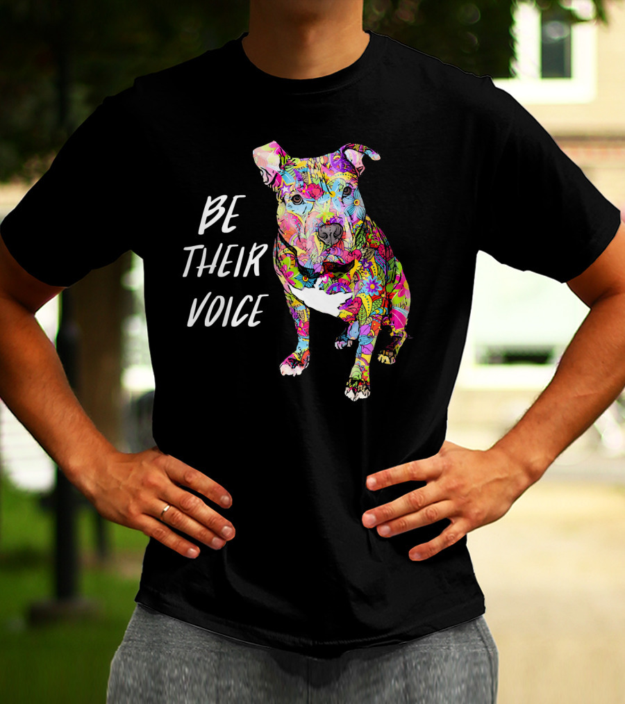 Be Their Voice Pitbull Hippie Peace Love T-Shirt