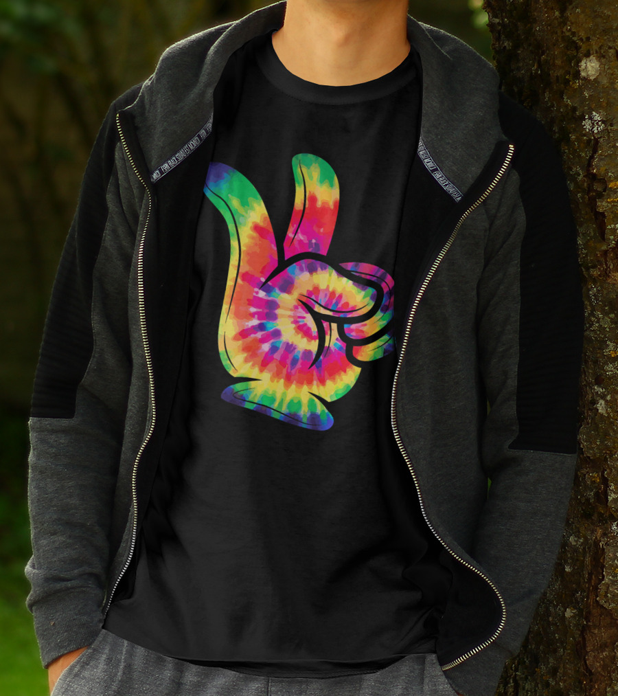 Peace Sign Tie-Dye Hippies Love 60s 70s Colorful T-Shirt
