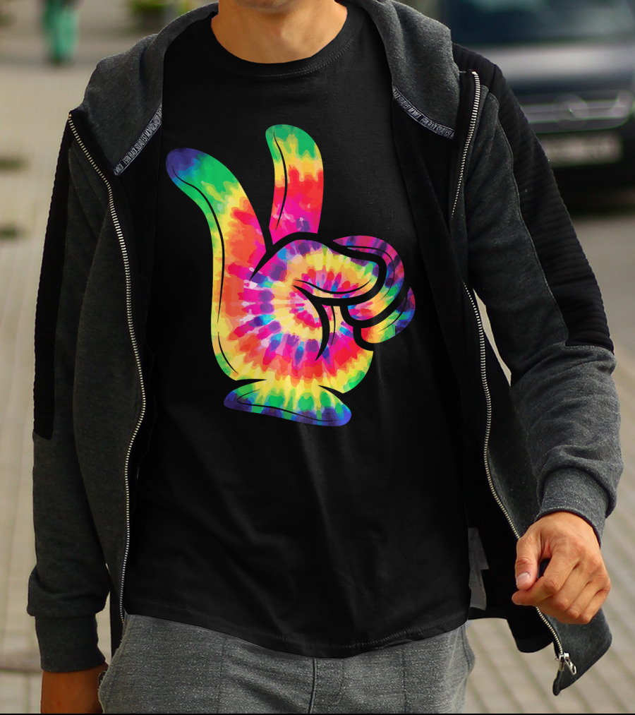 Peace Sign Tie-Dye Hippies Love 60s 70s Colorful T-Shirt