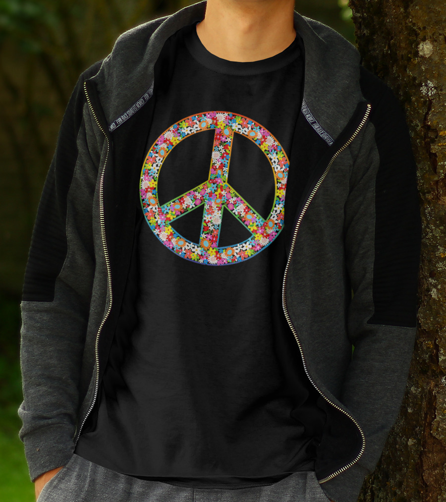 Hippie Flower-Powered Peace T-Shirt