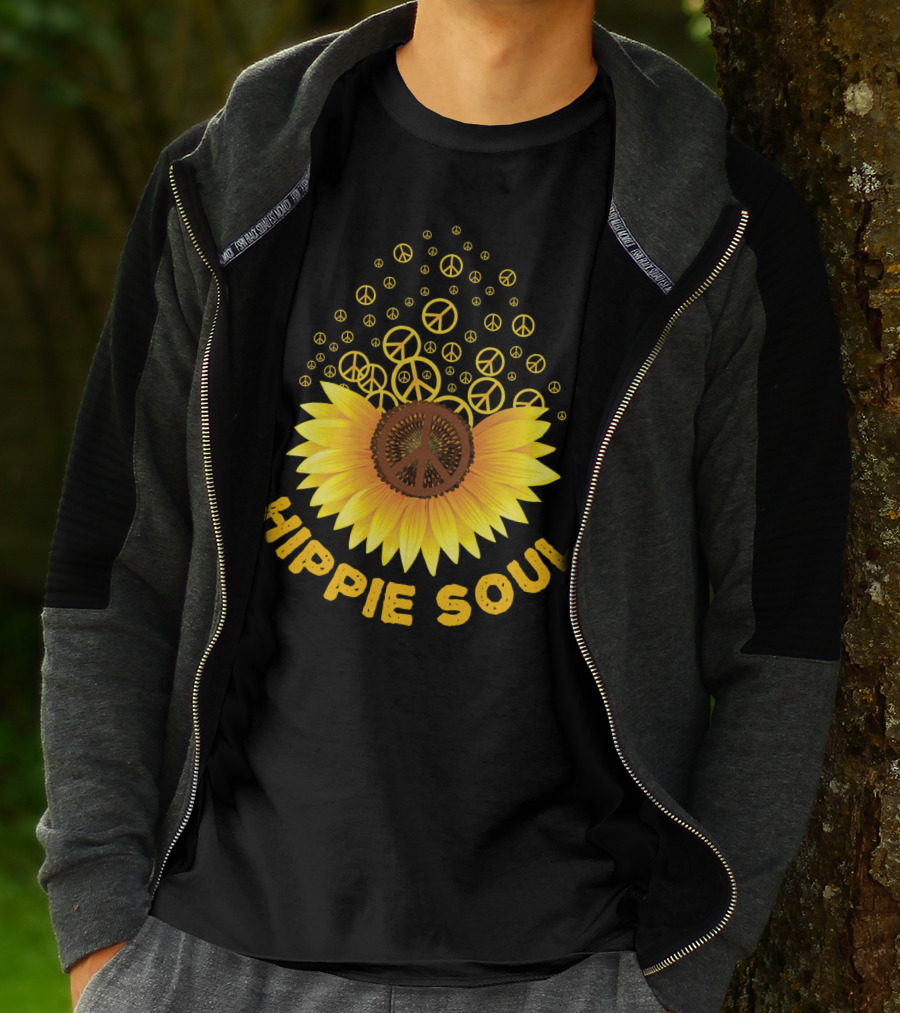 Hippie Soul Sunflower Peace Signs T-Shirt