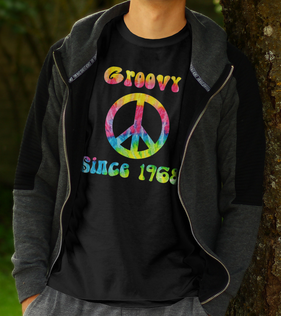 Groovy Peace Sign Tie-Dye Vibes Since 1968 T-Shirt