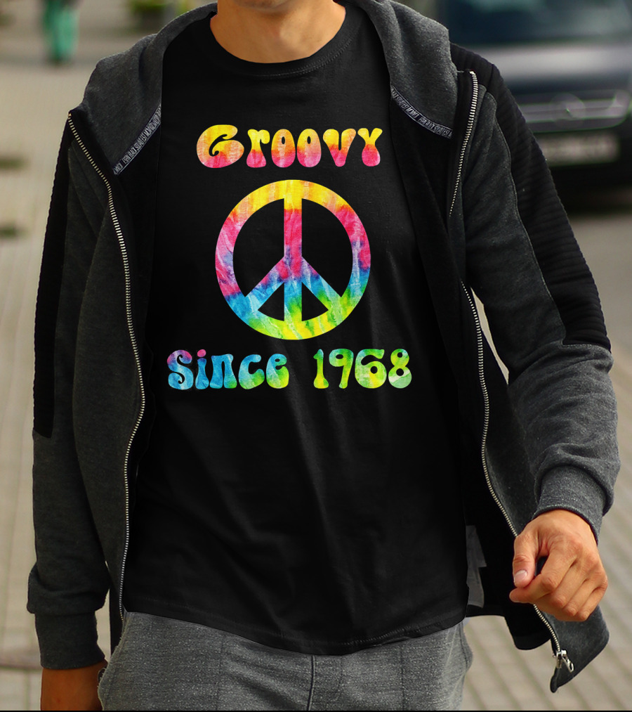 Groovy Peace Sign Tie-Dye Vibes Since 1968 T-Shirt