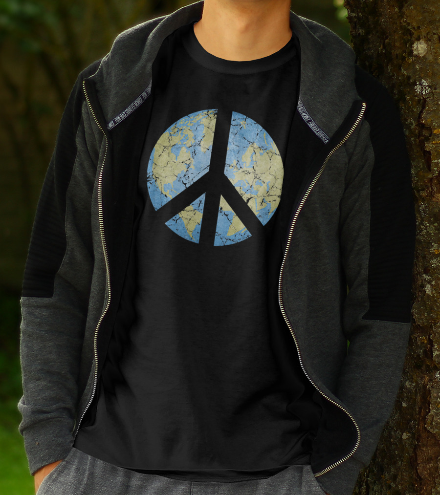 Vintage Earth Peace Symbol World Peace T-Shirt