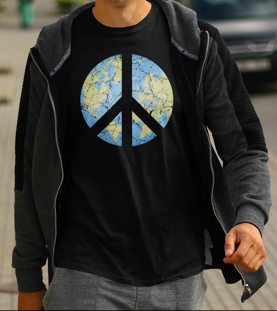 Vintage Earth Peace Symbol World Peace T-Shirt
