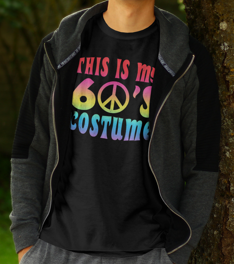 This Is My 60s Costume Peace Sign Psychedelic Rainbow Colors T-Shirt