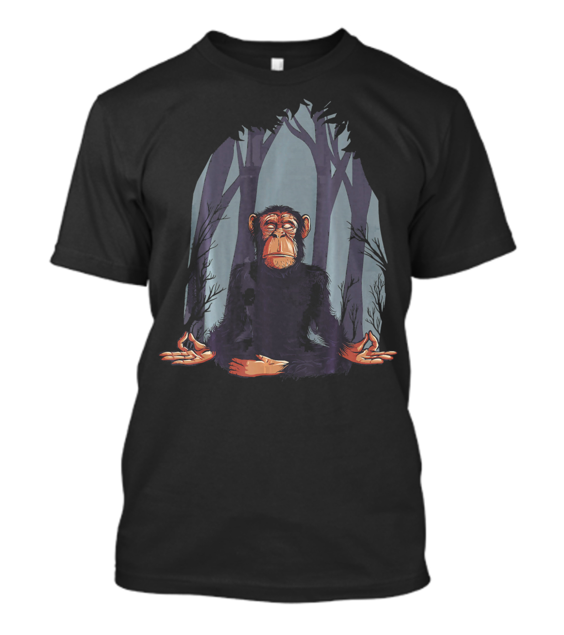 Zen Meditation Monkey In Forest Peace T-Shirt
