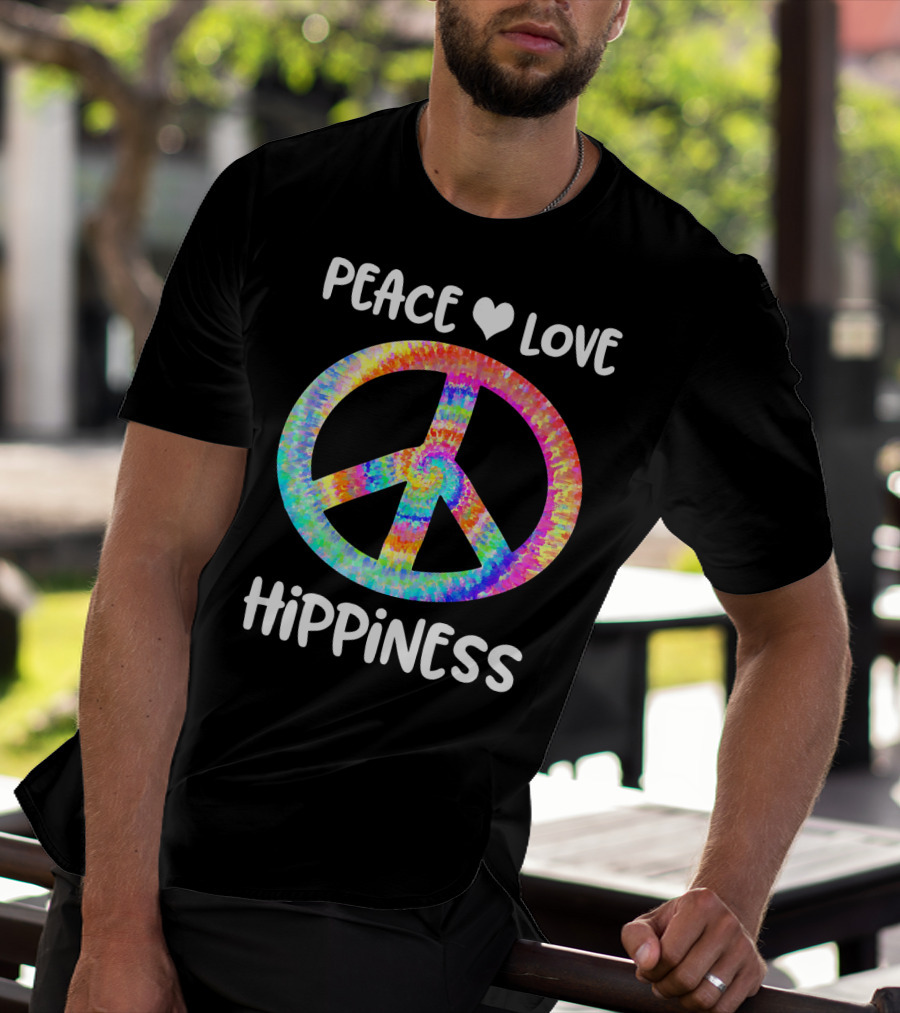 Peace Love Hippiness Tie Dye Peace Sign T-Shirt