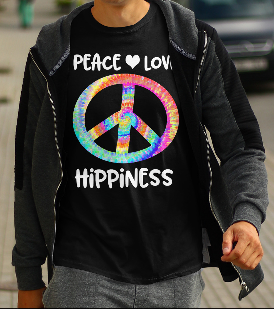 Peace Love Hippiness Tie Dye Peace Sign T-Shirt