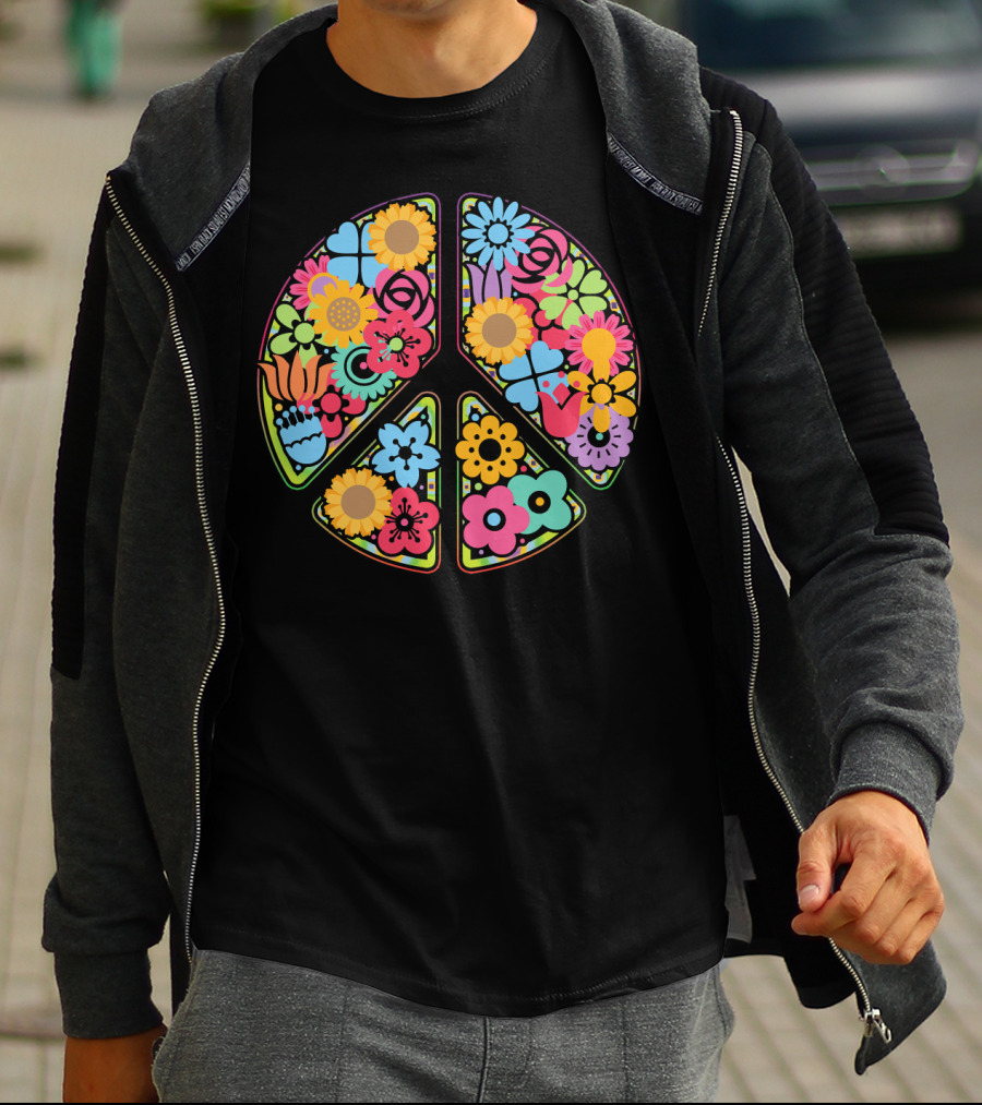 Flower Peace Love Imagine Floral T-Shirt