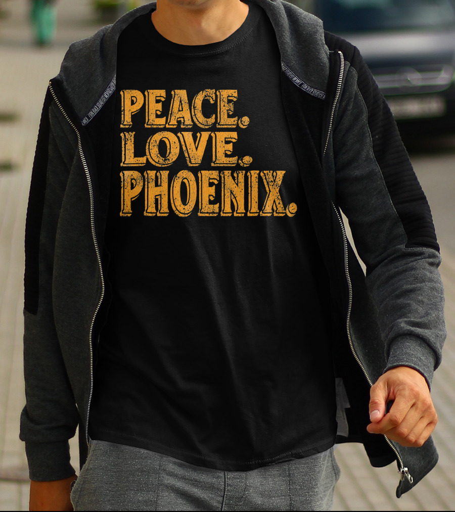 Peace Love Phoenix Retro Vibes Arizona T-Shirt