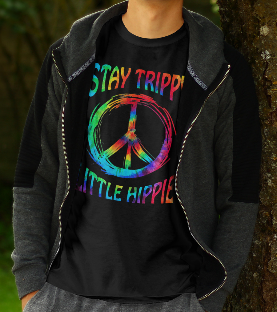 Stay Trippy Little Hippie Peace Day Rainbow Peace T-Shirt