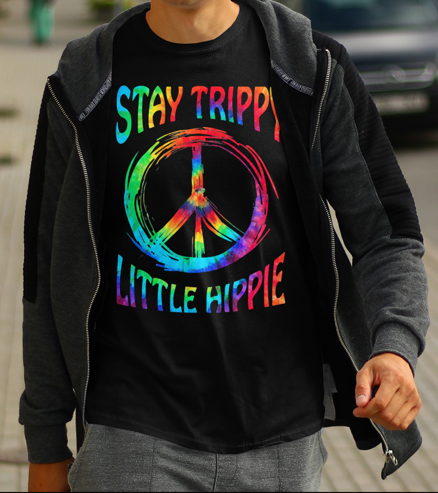 Stay Trippy Little Hippie Peace Day Rainbow Peace T-Shirt