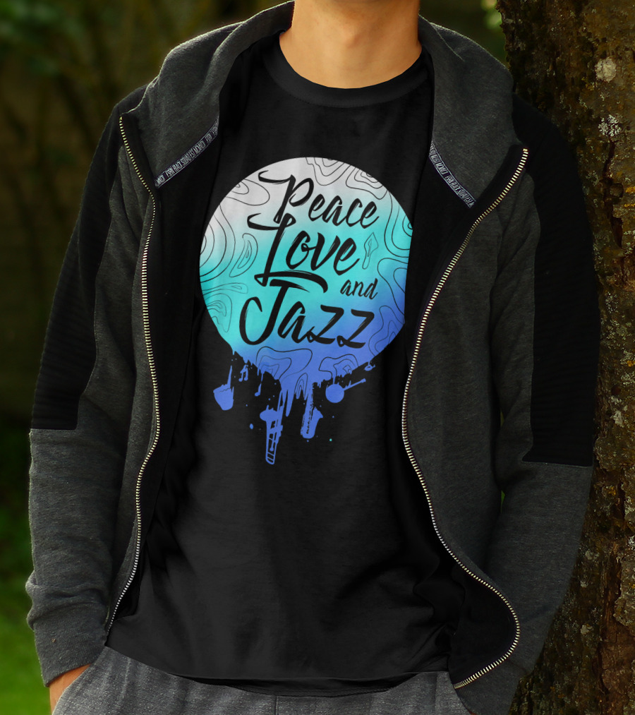 Peace Love And Jazz Cool Fun T-Shirt