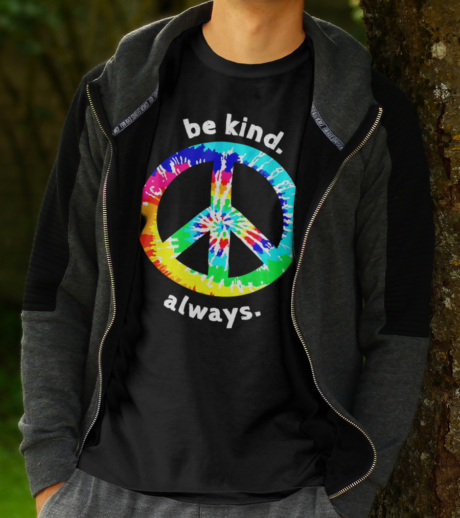 Be Kind Always Tie Dye Peace Sign T-Shirt