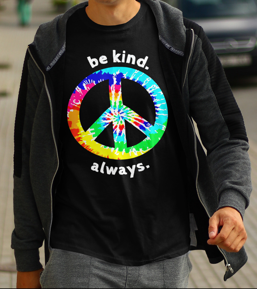 Be Kind Always Tie Dye Peace Sign T-Shirt