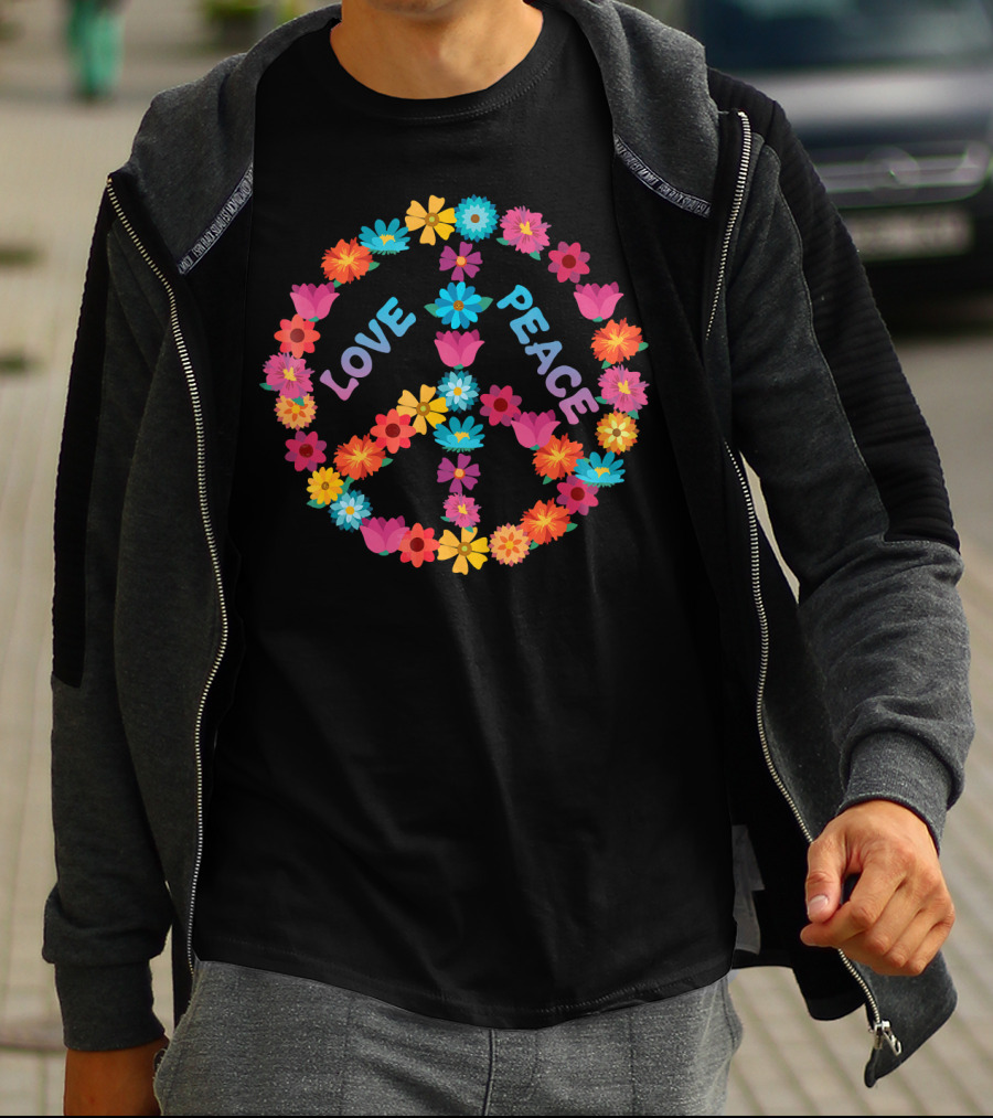 Love Peace Flower Vintage Sign T-Shirt