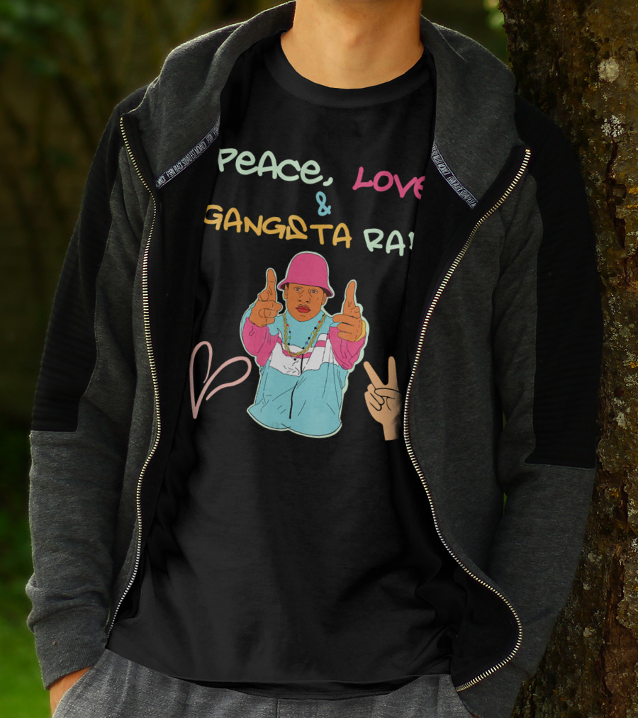 Peace Love And Gangsta Rap Hippy Hiphop Unis T-Shirt