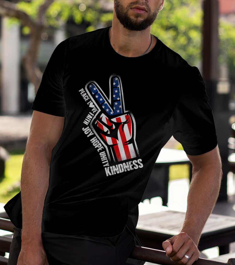 UNITY DAY Peace Love Faith Joy Hope Unity Kindness Hand T-Shirt