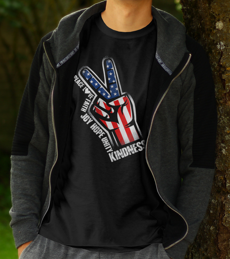 UNITY DAY Peace Love Faith Joy Hope Unity Kindness Hand T-Shirt