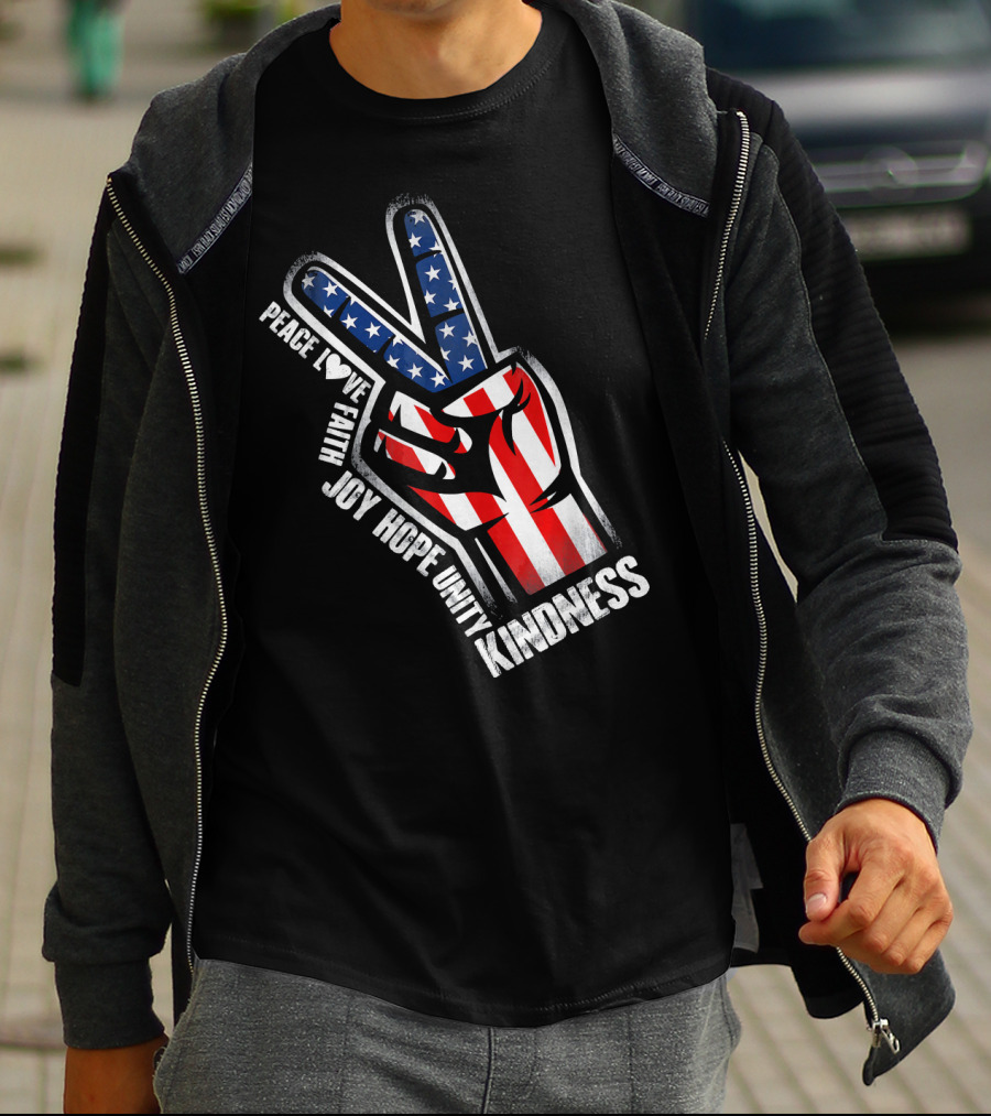UNITY DAY Peace Love Faith Joy Hope Unity Kindness Hand T-Shirt