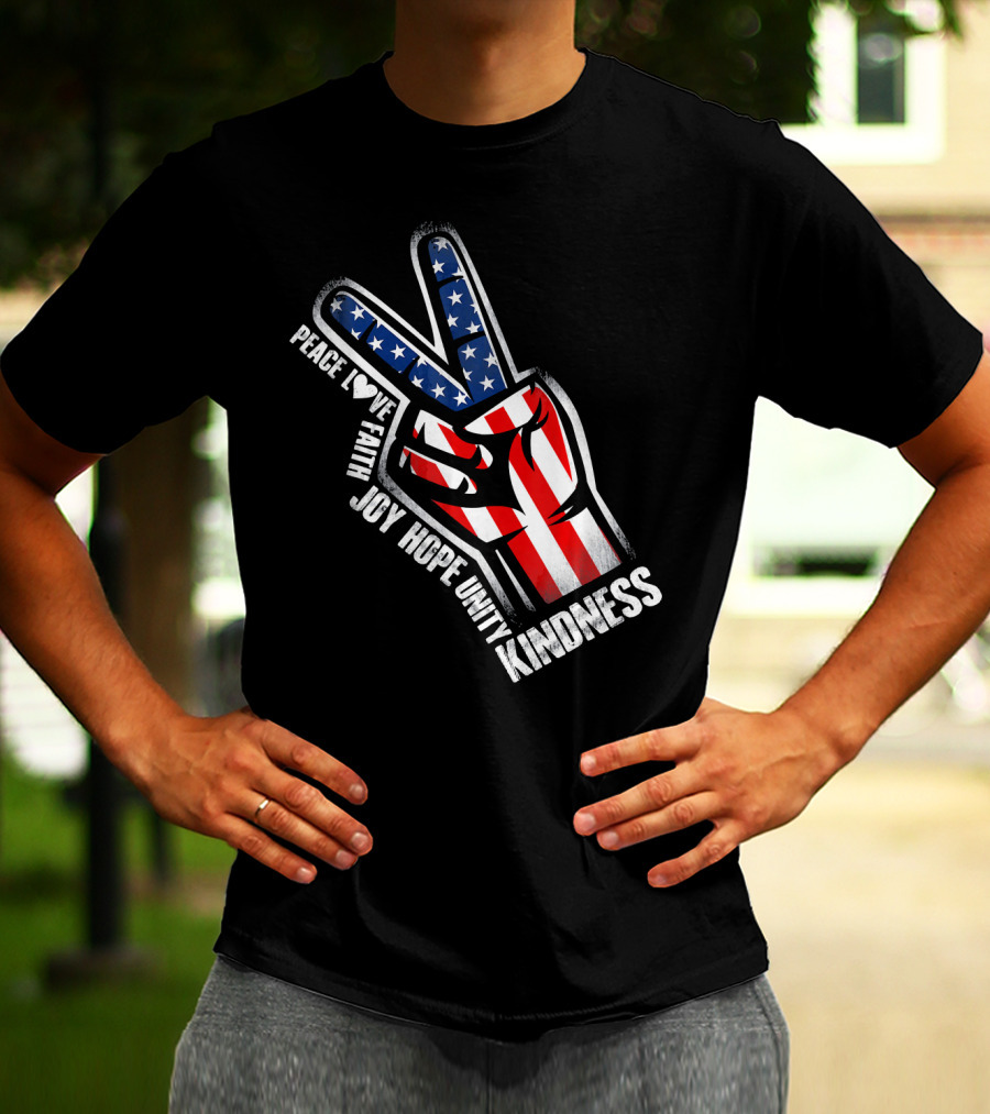 UNITY DAY Peace Love Faith Joy Hope Unity Kindness Hand T-Shirt