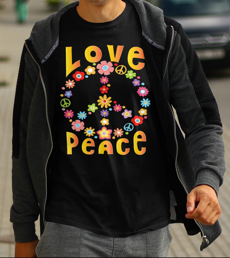 Love Peace 60s Flower Power Hippie Freedom T-Shirt
