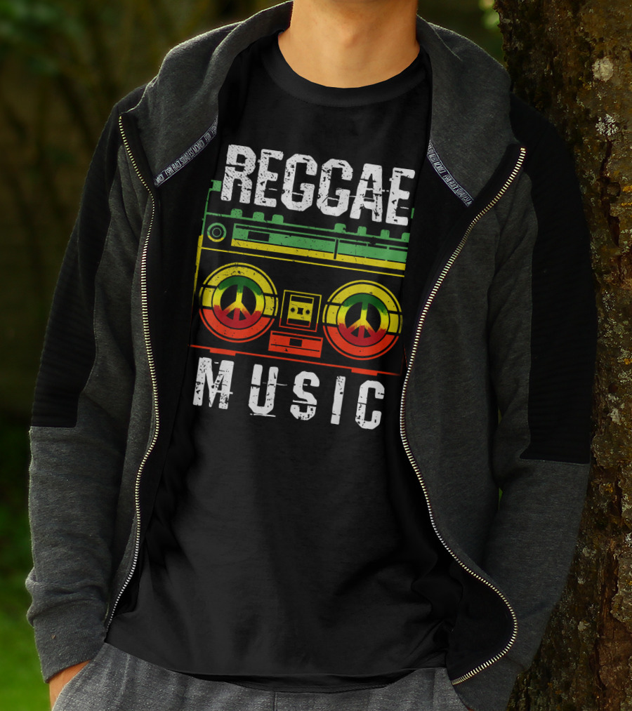 Reggae Music Peace Boombox Mens One Love T-Shirt