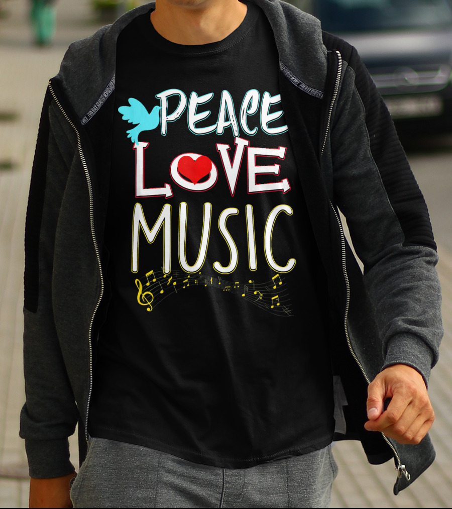 Peace Love Music Cute Hippie Hipster Festival T-Shirt