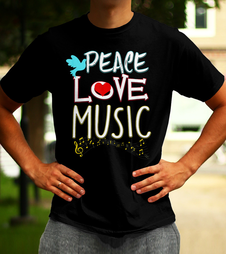 Peace Love Music Cute Hippie Hipster Festival T-Shirt