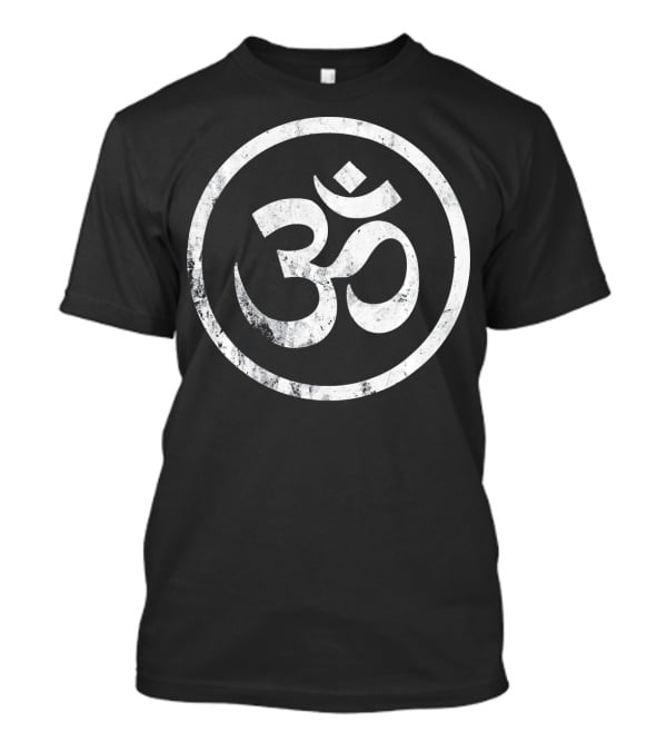 Distressed Om Symbol Namaste Meditation Emblem T-Shirt