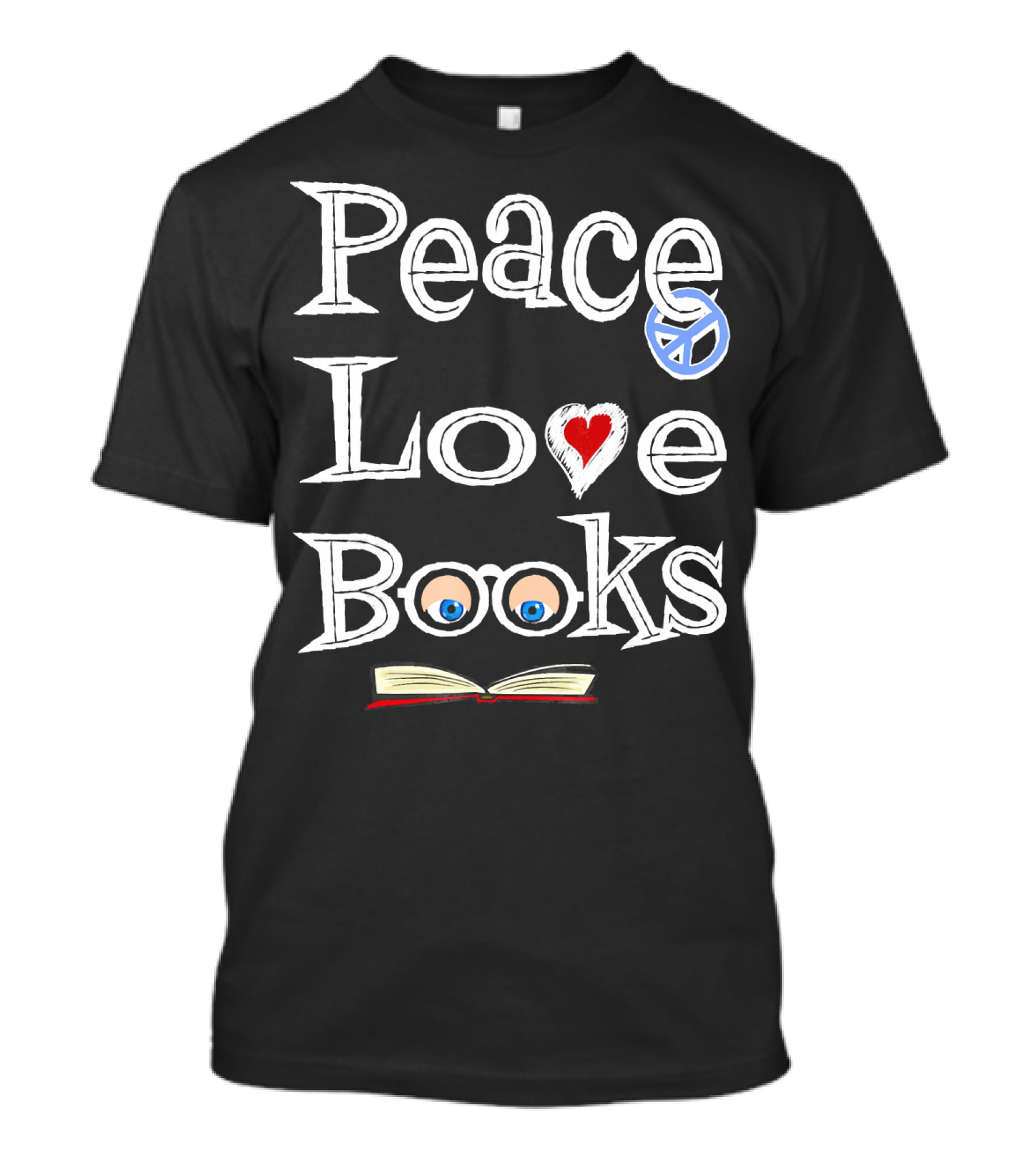 Peace Love Books With Geeky Cute Bookish Vibes T-Shirt