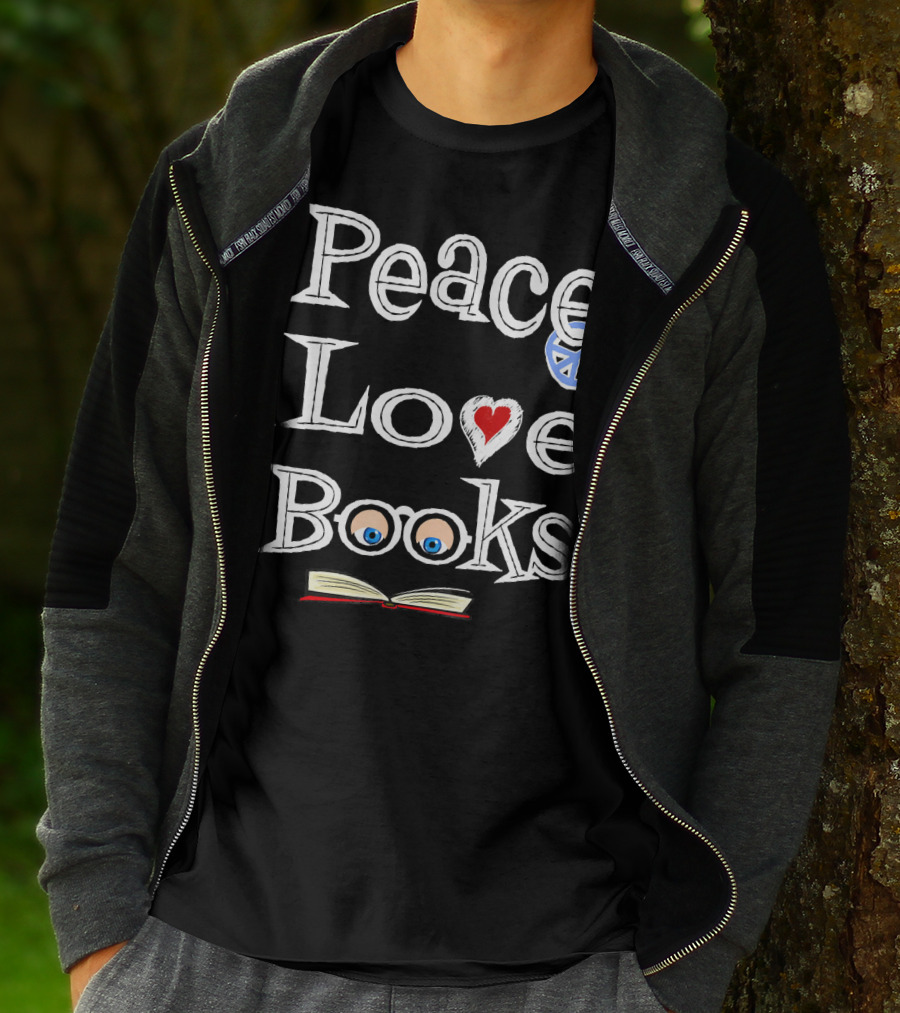 Peace Love Books With Geeky Cute Bookish Vibes T-Shirt