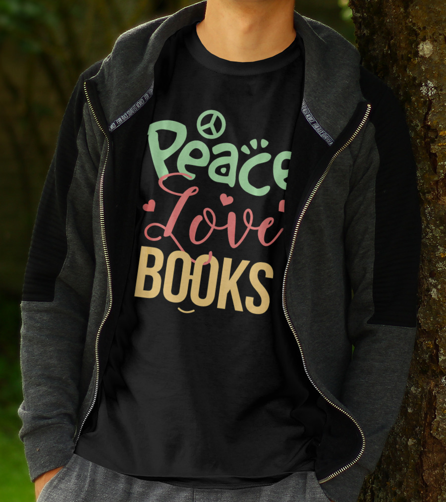 Peace Love Books T-Shirt