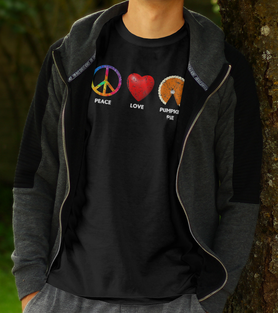 Family Thanksgiving Peace Love Pumpkin Pie T-Shirt