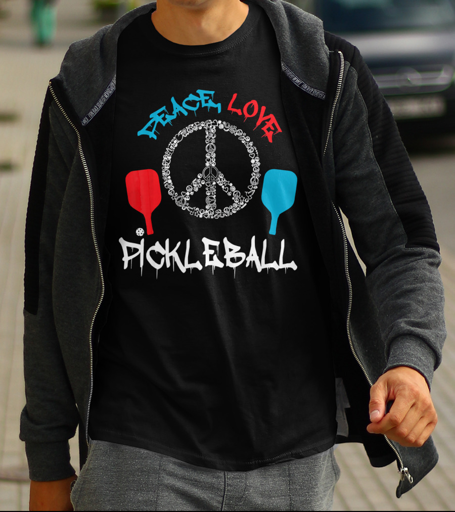 Peace Love Pickleball Funny Player T-Shirt