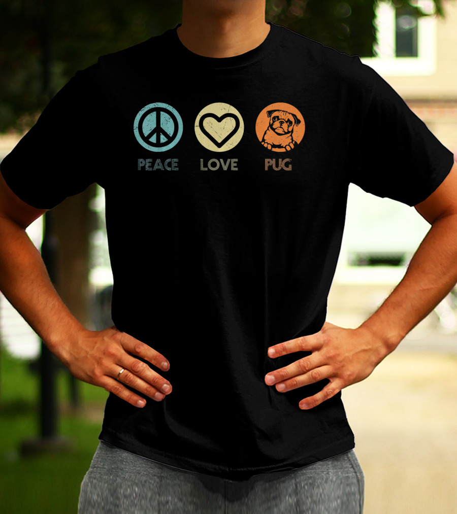Peace Love Pug T-Shirt