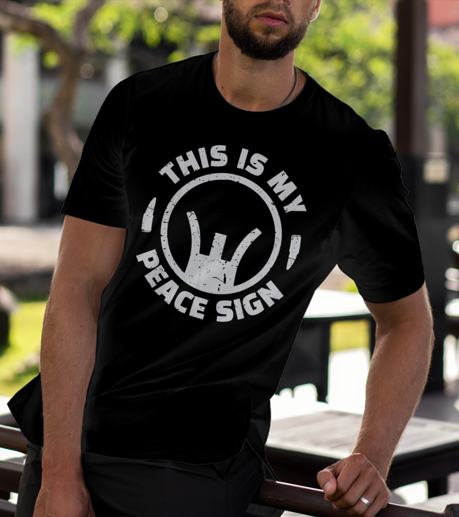 This Is My Peace Sign Gun Crosshair T-Shirt