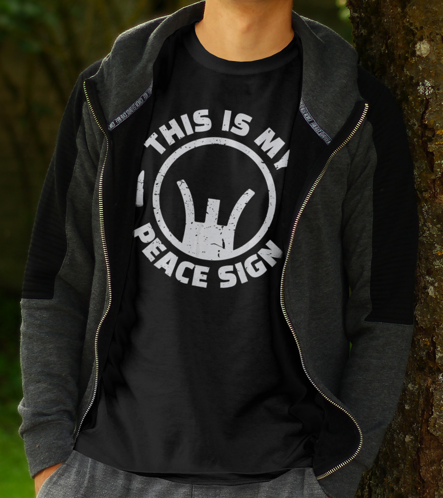 This Is My Peace Sign Gun Crosshair T-Shirt