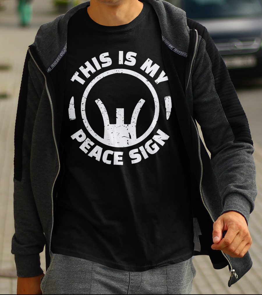 This Is My Peace Sign Gun Crosshair T-Shirt