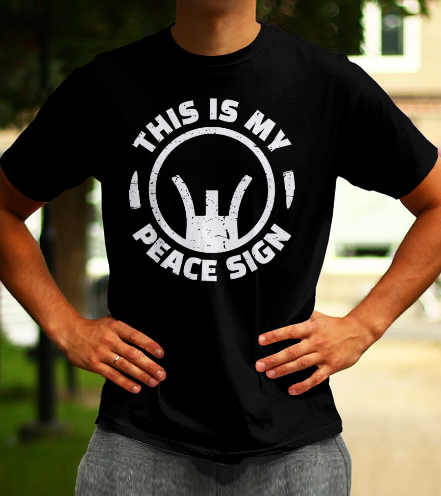 This Is My Peace Sign Gun Crosshair T-Shirt
