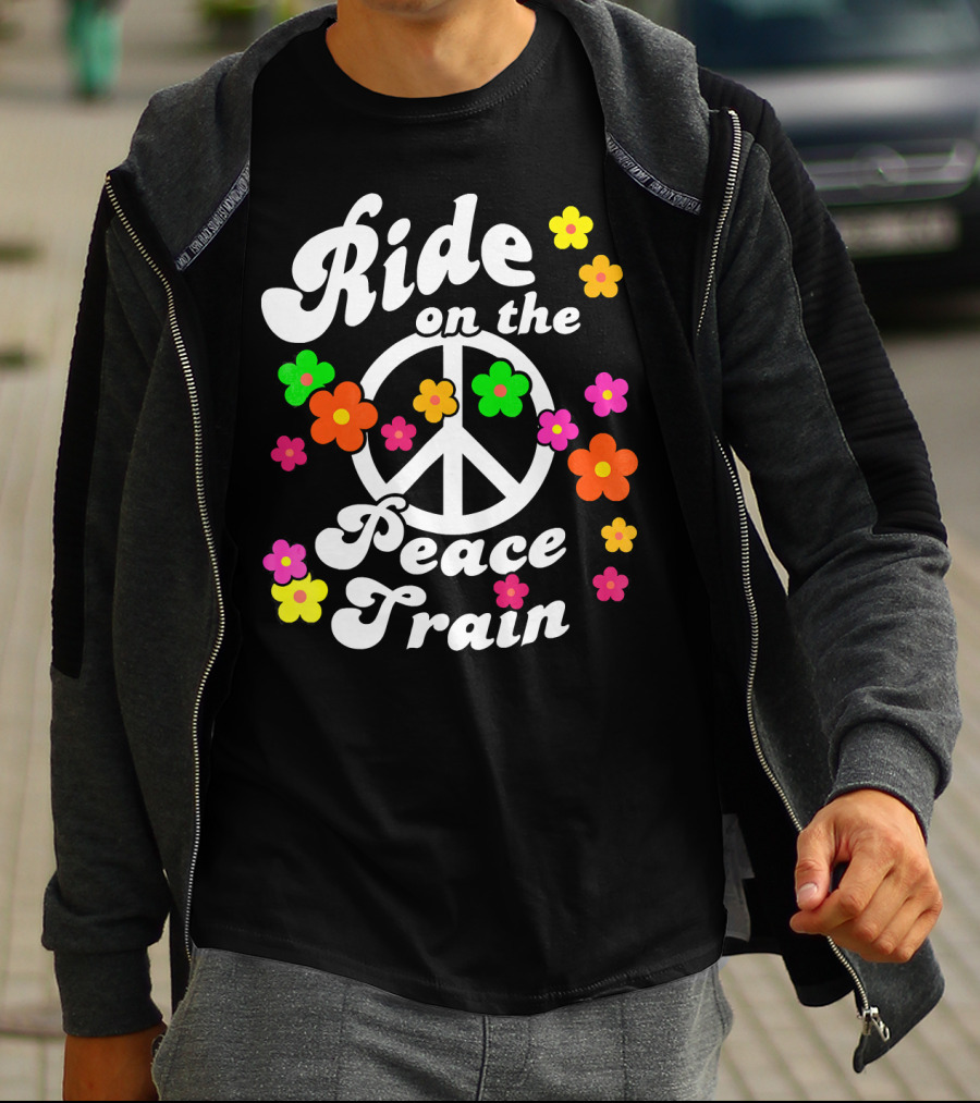 Ride On The Peace Train Flower Power T-Shirt