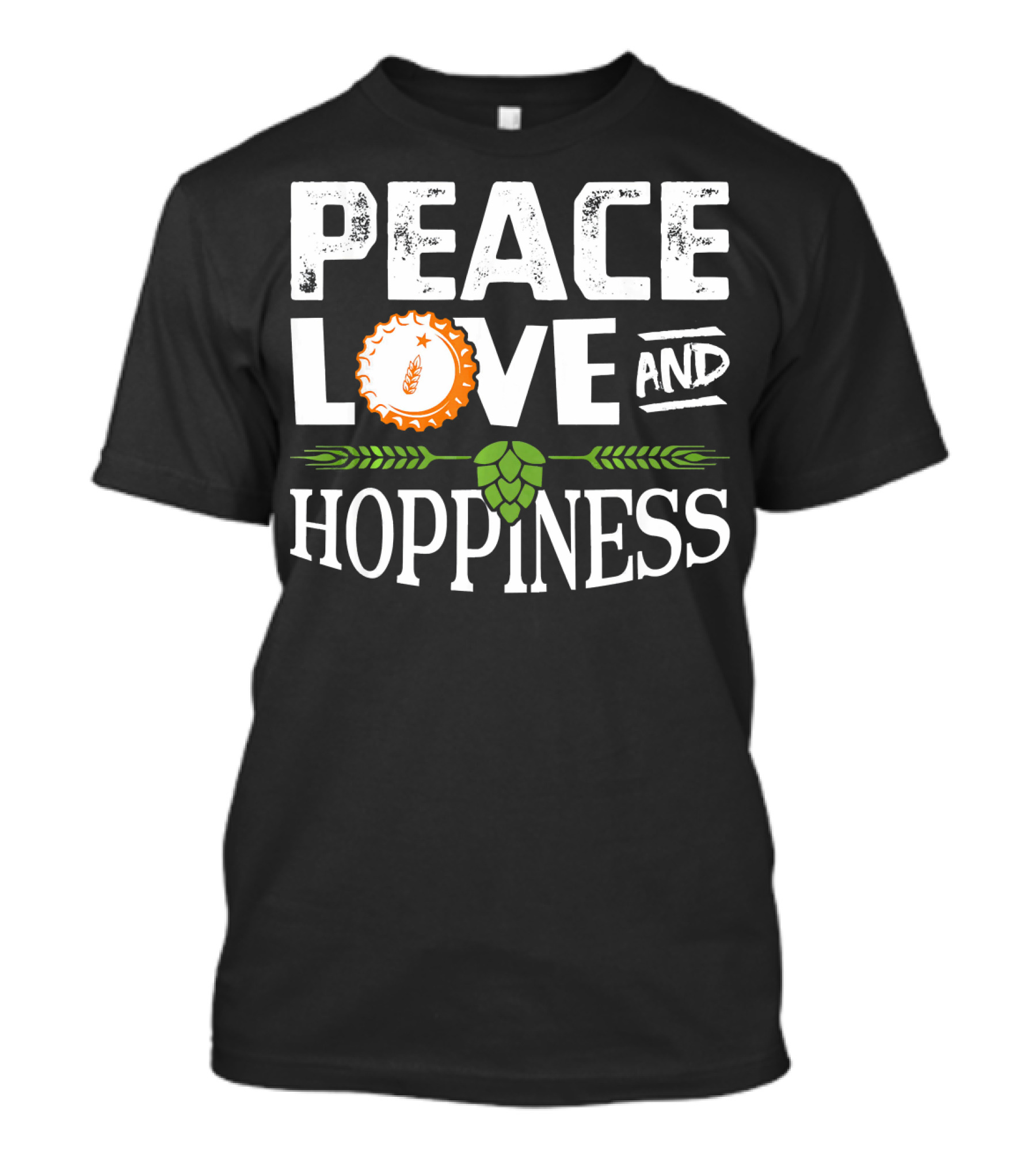 Peace Love And Hoppiness Craft Beer IPA Cappuccino Cup Wheat Symbol Hops T-Shirt