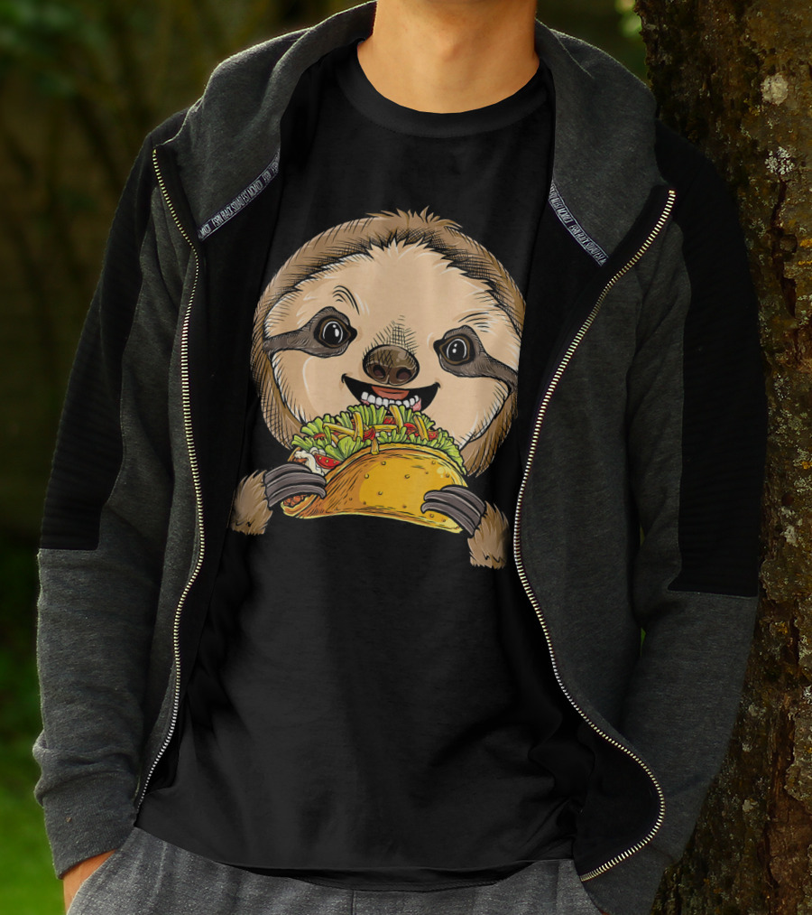 Sloth Taco Animal Tacos Lover Me Cute Sloth Eating Tacos T-Shirt