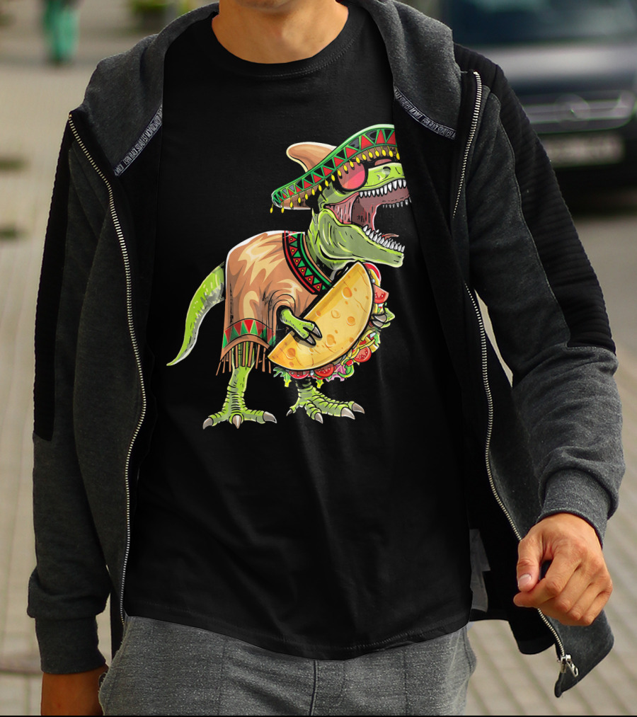 Cinco De Mayo Dinosaur Taco Party Sombrero Fiesta Rex T-Shirt