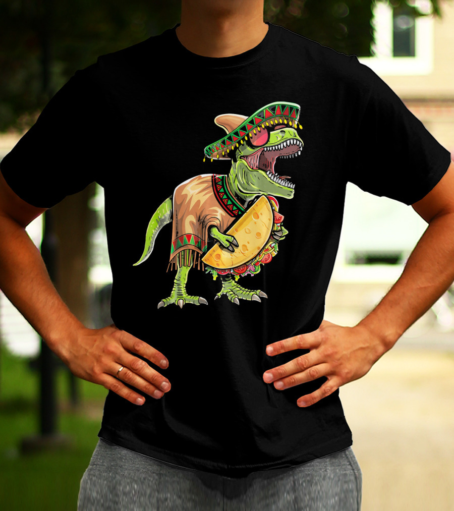 Cinco De Mayo Dinosaur Taco Party Sombrero Fiesta Rex T-Shirt