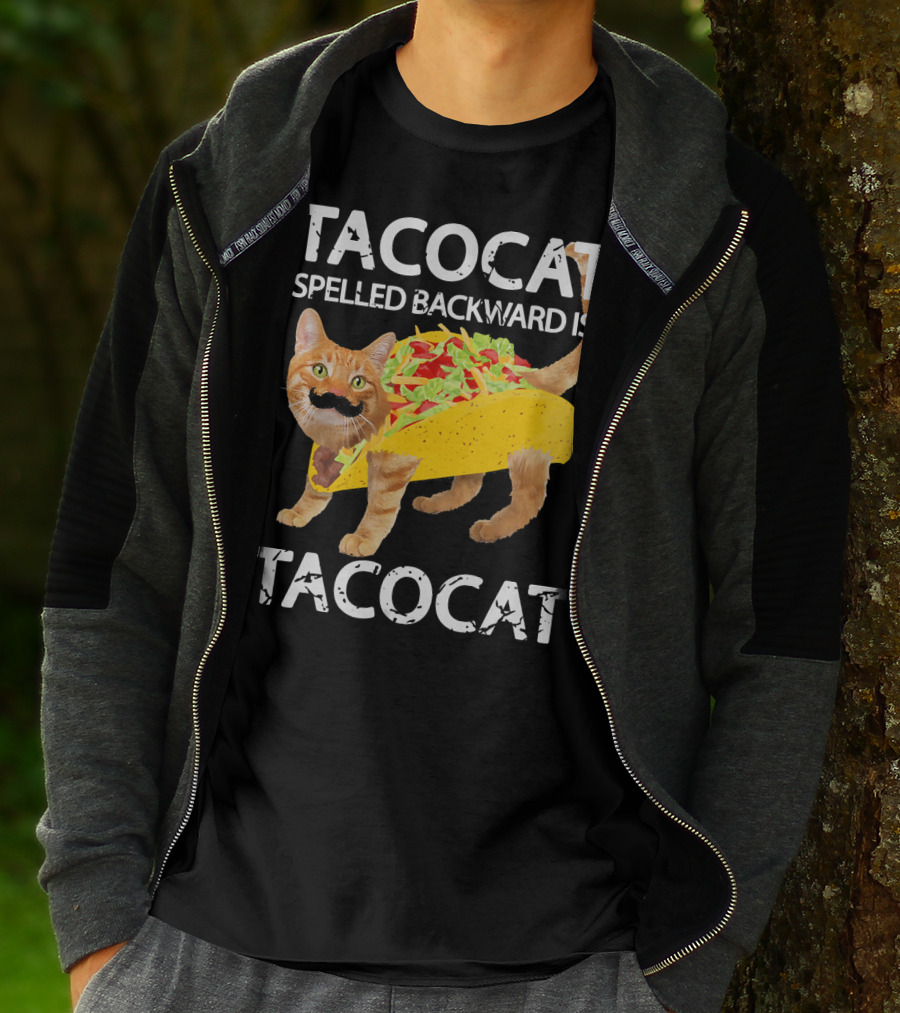 Tacocat Spelled Backward Is Tacocat Funny Cat Taco Lover T-Shirt