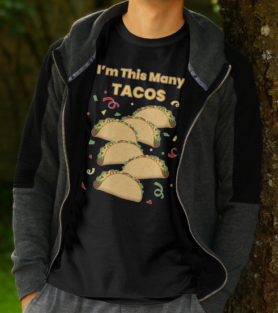 I'm This Many Tacos Six 6 Year Old Kids Funny T-Shirt