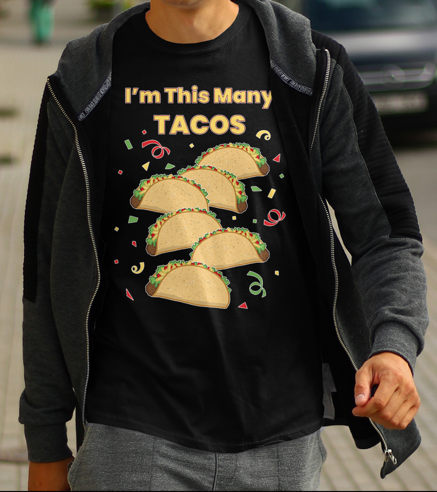 I'm This Many Tacos Six 6 Year Old Kids Funny T-Shirt